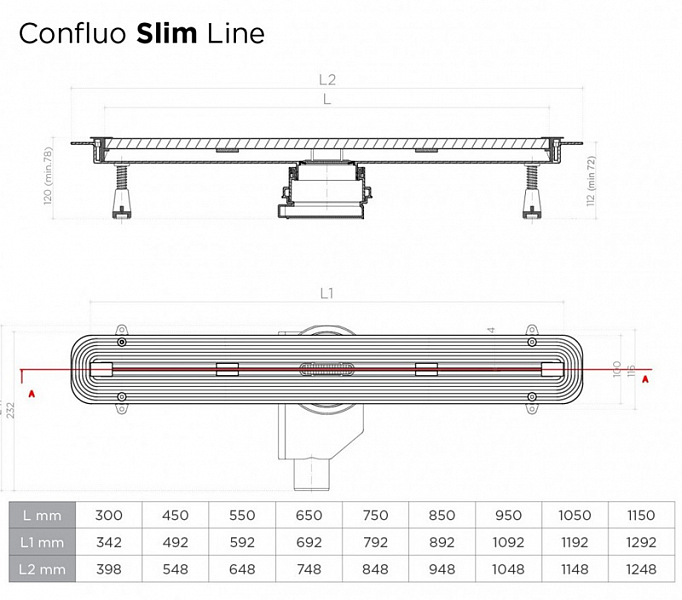 Душевой лоток Pestan Confluo Slim Line 950 с решеткой , изображение 4