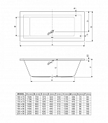 Акриловая ванна Cezares Plane 200-90-49 200х90 , изображение 4