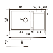 Мойка кухонная Omoikiri Sumi 86A-GB графит , изображение 2