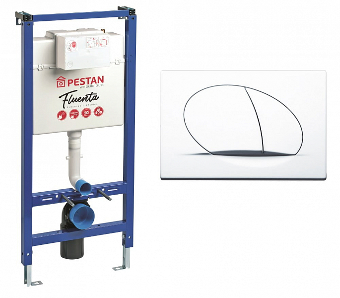 Система инсталляции для унитазов Pestan Fluenta SET40006356PW с кнопкой смыва , изображение 1