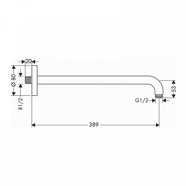 Кронштейн для верхнего душа Hansgrohe 27413340 , изображение 2