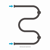 Полотенцесушитель водяной Сунержа М-образный+ 60х40 черный матовый , изображение 3