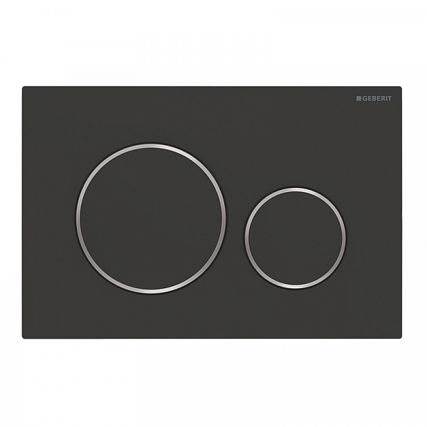 Кнопка смыва Geberit Sigma 20 115.882.14.1 черная матовая, хром , изображение 1