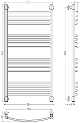 Фото Полотенцесушитель водяной Сунержа Богема+ выгнутая 100х50 без покрытия