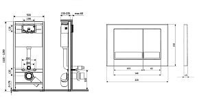 Фото Система инсталляции для унитазов KK-POL Premium SET/M500/028/K кнопка хром