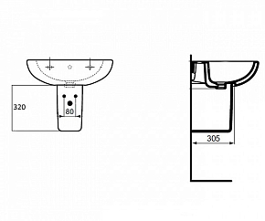 Фото Полупьедестал для раковины Ideal Standard Tesi T033401