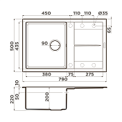 Мойка кухонная Omoikiri Sumi 79A-WH белый , изображение 2