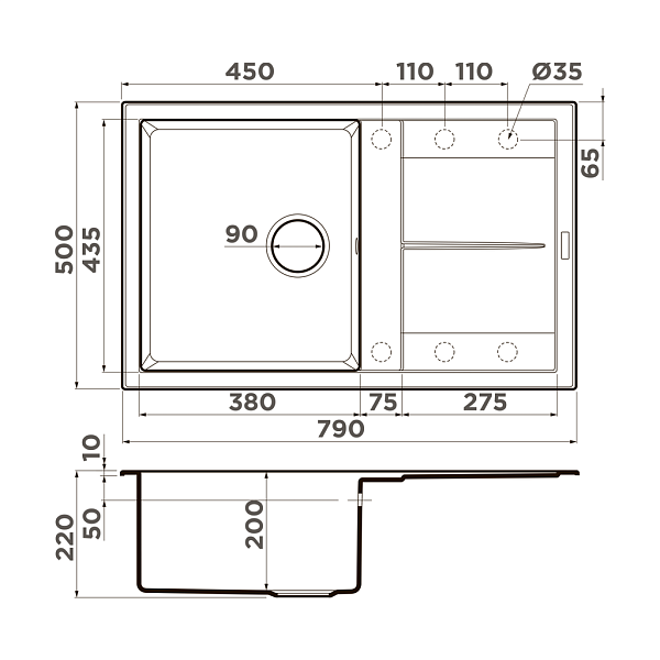 Мойка кухонная Omoikiri Sumi 79A-WH белый , изображение 2