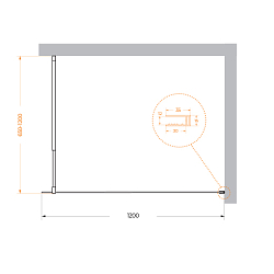 Фото Душевая перегородка BelBagno Kraft L-1-120-C-NERO