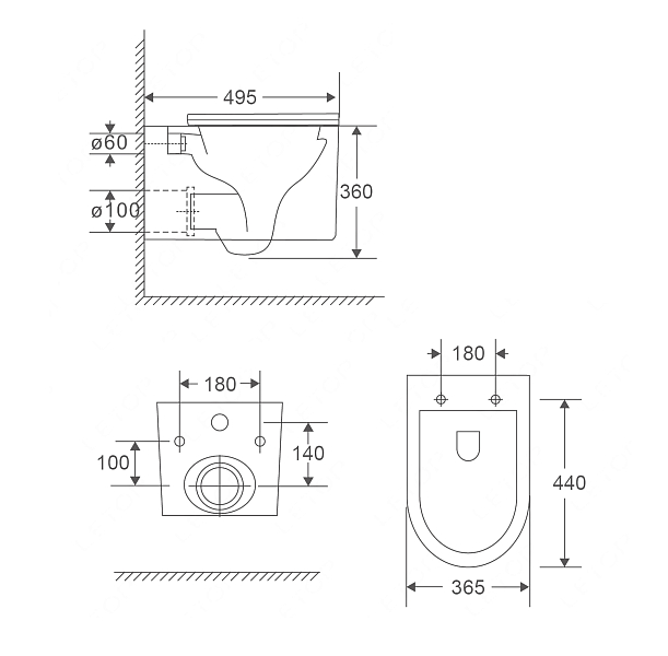 Унитаз подвесной Point Деметра PN41121 , изображение 7