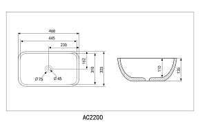 Фото Раковина Abber Rechteck AC2200MBG