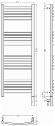 Фото Полотенцесушитель электрический Сунержа Богема 3.0 выгнутая 120х40 R без покрытия