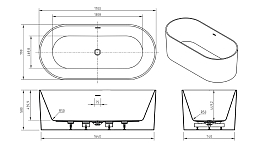 Акриловая ванна BelBagno BB705-1700-800 170x80 , изображение 8
