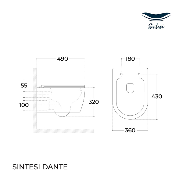 Комплект Sintesi-3 (унитаз с инсталляцией, сиденье, клавиша хром) , изображение 6