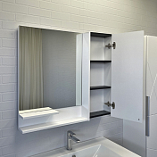 Зеркало-шкаф Comforty Мерано 90 белый матовый , изображение 3