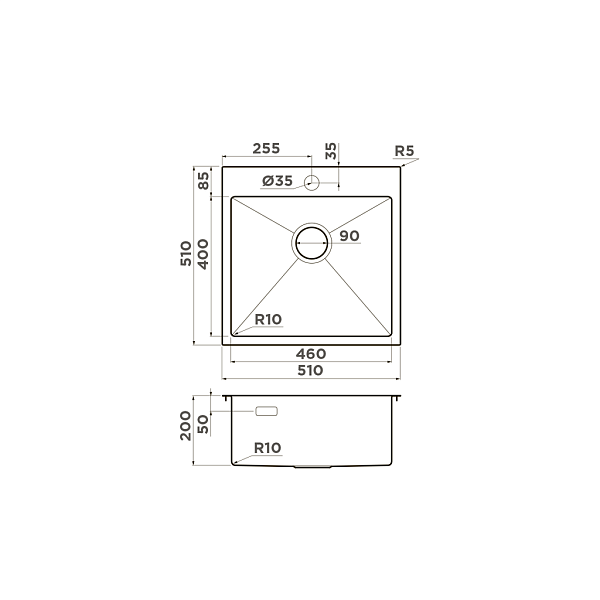Мойка кухонная Omoikiri Akisame 51-GB графит , изображение 3