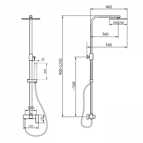 Душевая стойка Abber Daheim AF8220NG никель , изображение 3
