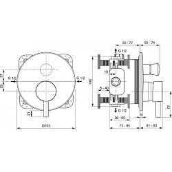 Фото Смеситель Ideal Standard Ceraline A7389XG для ванны с душем, черный матовый