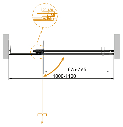 Фото Душевая дверь в нишу Cezares Slider B-1-100/110-BR-Cr