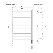 Полотенцесушитель электрический Point Вега П9 50x80 графит блеск , изображение 5