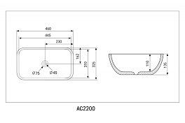 Раковина Abber Rechteck AC2200MB 45 см , изображение 5