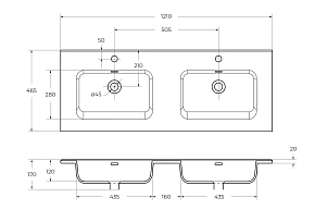 Фото Мебельная раковина BelBagno BB1200-2-ET 120 см