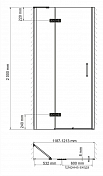 Душевая дверь в нишу Wasserkraft Aller 10H05LB black matt, 120 см , изображение 3