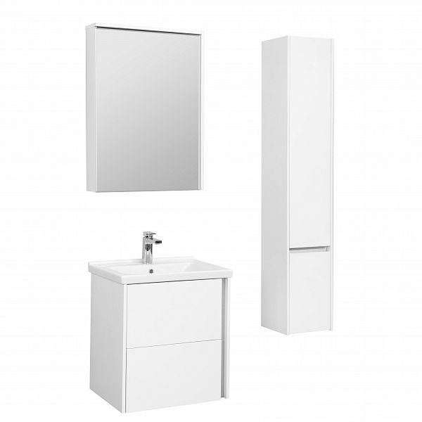 Зеркало-шкаф Aquaton Стоун 60 белый , изображение 6