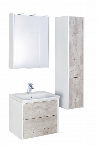 Зеркало-шкаф Roca Ronda 60 белый матовый/бетон , изображение 2
