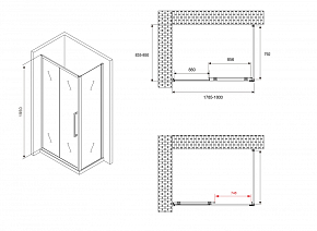 Фото Душевой уголок Abber Schwarzer Diamant AG30180BH-S85B 180x85
