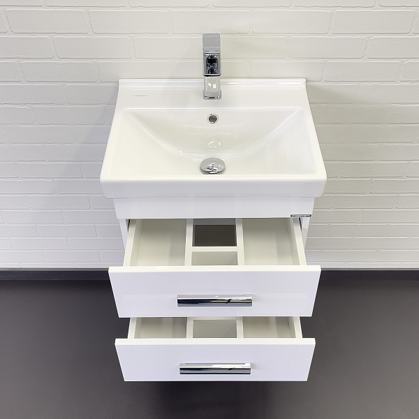 Тумба с раковиной Comforty Никосия 50П белый глянец , изображение 5