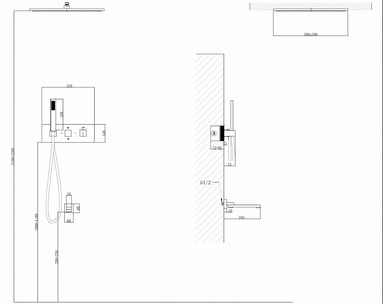 Душевой комплект Abber Daheim AF8254NG никель , изображение 3