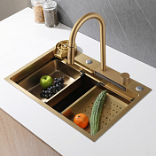 Мойка кухонная Abber Wasser Kreis AF2194G золото матовое , изображение 1