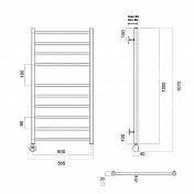 Полотенцесушитель электрический Domoterm Куба П10 50х100 L хром , изображение 3