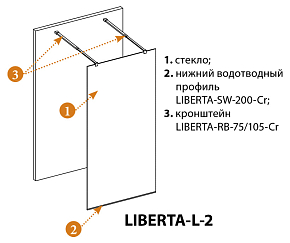 Фото Душевая перегородка Cezares Liberta L-2-80-BR-NERO