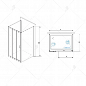 Душевой уголок RGW Passage PA-73 (PA-13 + Z-050-2) 100х80 , изображение 3