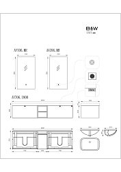 Фото Тумба с раковиной Black&White Gravity AV706.1800 180 черный матовый