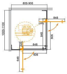 Фото Душевой уголок Cezares Slider SLIDER-AH-2-80/90-100/110-GRIGIO-BORO