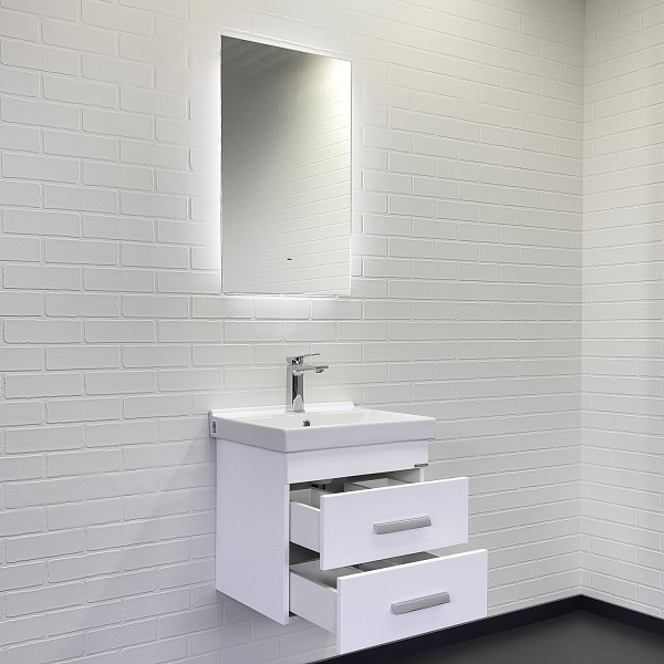 Тумба с раковиной Comforty Никосия 50П белый глянец , изображение 4