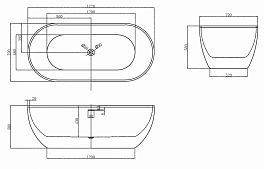 Акриловая ванна Abber AB9241MB 170х80 матовая , изображение 5