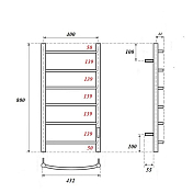 Полотенцесушитель электрический Point Афина П6 40x80 черный , изображение 3