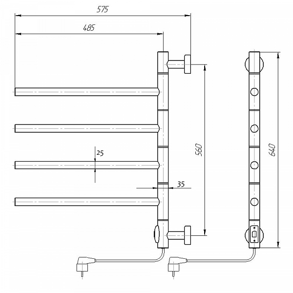 Полотенцесушитель электрический Domoterm Джаз П4 50x70 , изображение 3