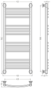 Полотенцесушитель водяной Сунержа Богема+ выгнутая 100х40 без покрытия , изображение 5