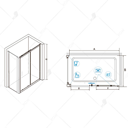 Фото Душевой уголок RGW Classic CL-48B (CL-14B + Z-050-1B) 120x80