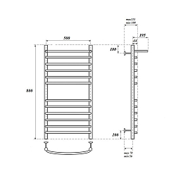 Фото Полотенцесушитель электрический Point Альфа П11 80х50 хром