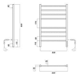 Фото Полотенцесушитель электрический Domoterm Квадро П8 50x80 R