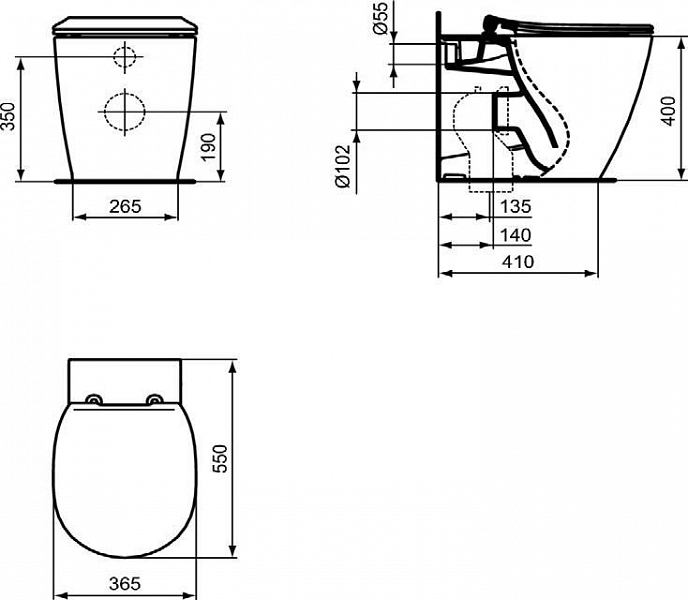 Унитаз приставной Ideal Standard Connect AquaBlade E052401 , изображение 2