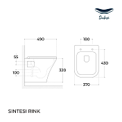 Комплект Sintesi-14 (унитаз с инсталляцией, сиденье, клавиша белая) , изображение 6
