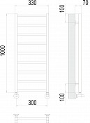 Полотенцесушитель водяной Terminus Контур П9 30х100 , изображение 3