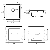 Мойка кухонная Point Бату 45 PN3008AL серая , изображение 3